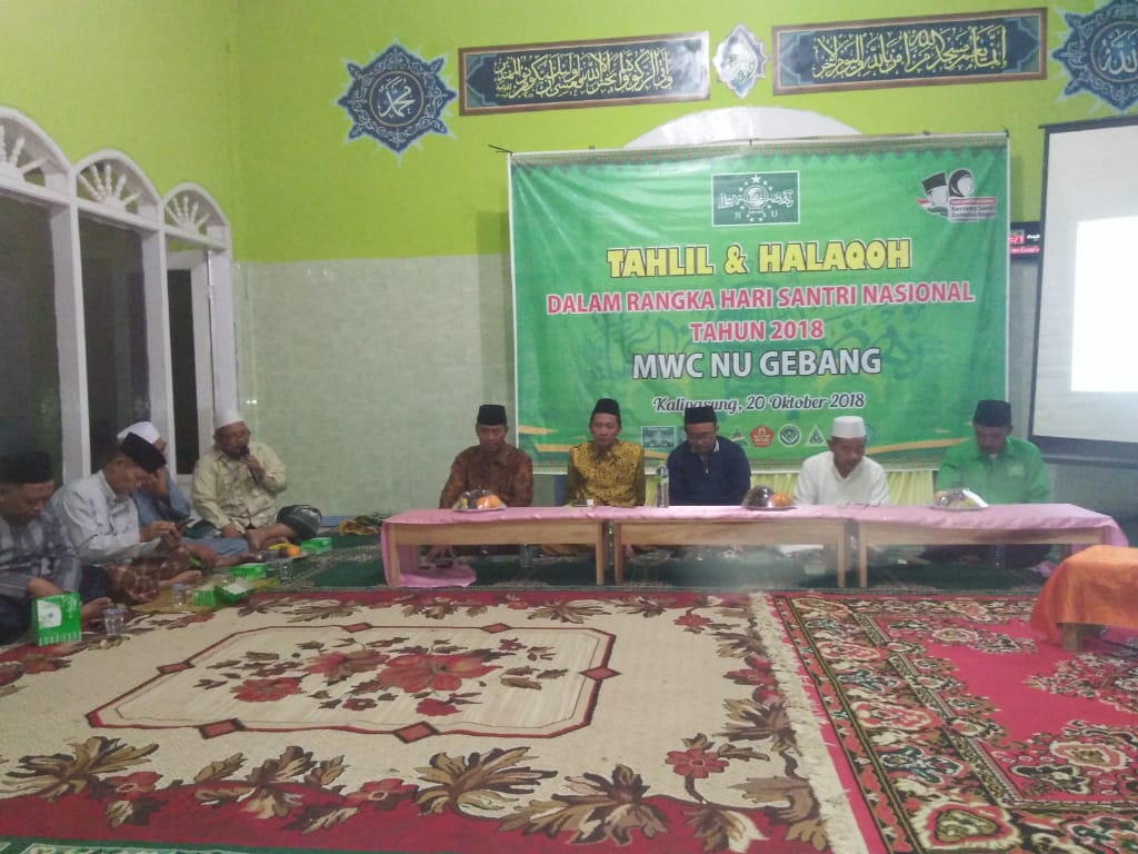 Peringati Hari Santri, MWCNU Gebang Gelar Tahlil dan Halaqoh Ke-NUan