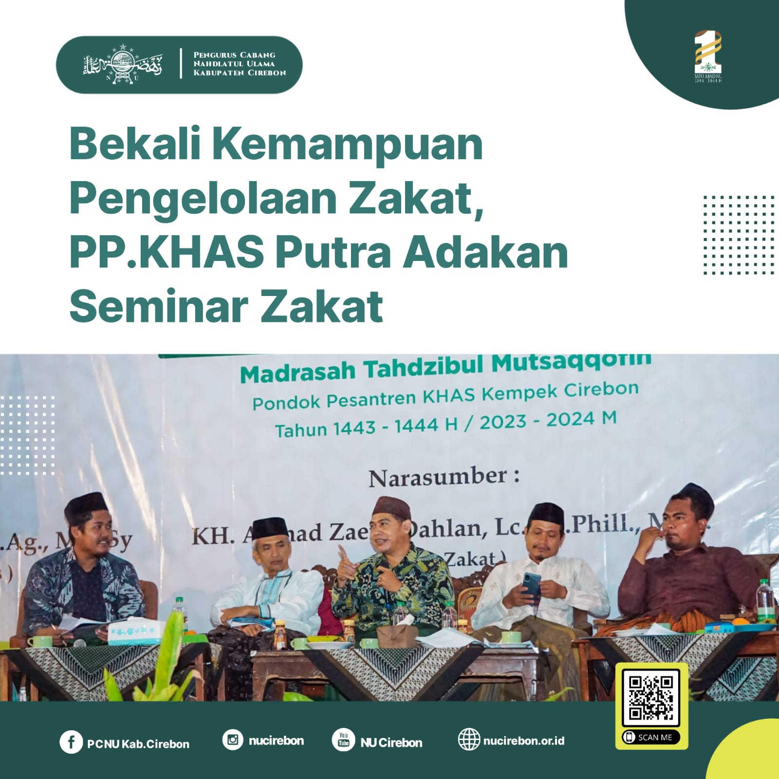 Bekali Kemampuan Pengelolaan Zakat, PP.KHAS Putra Adakan Seminar Zakat